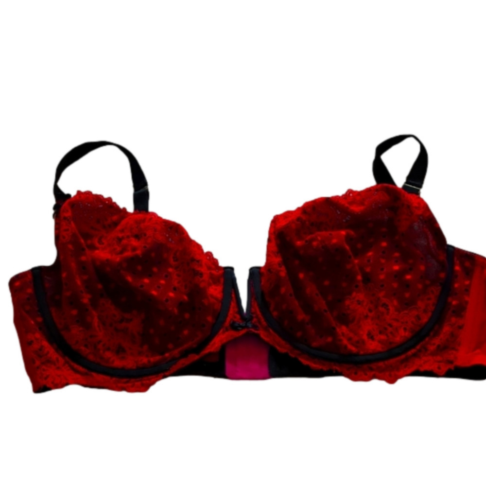 Cacique 46DDD Red Lace Bra